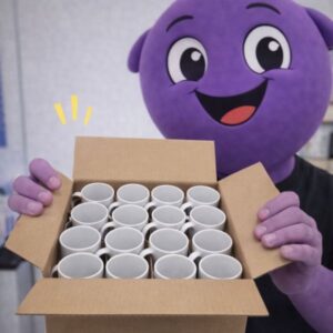 Caja de taza blanca 110z